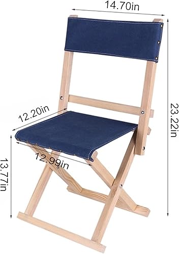 Miniatura 3 de Silla plegable de madera y lona, camping con respaldo, taburete plegable, silla de respaldo portátil al aire libre, ligera, ideal para camping,