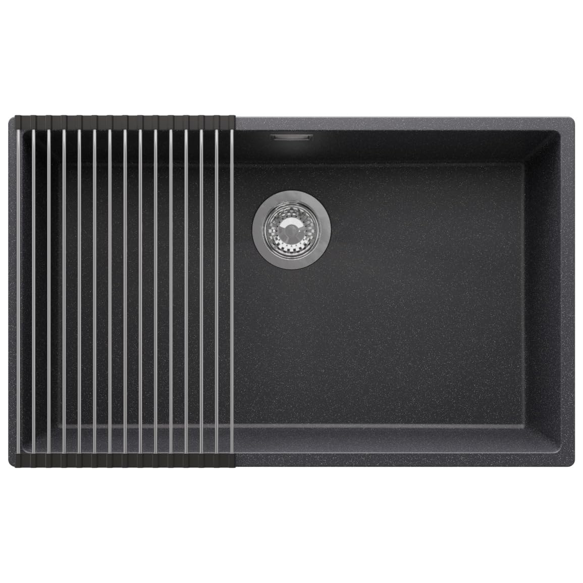 PRIMAGRAN Evier sous Plan au Meuble 80cm + Kit de Vidage, 76x47cm