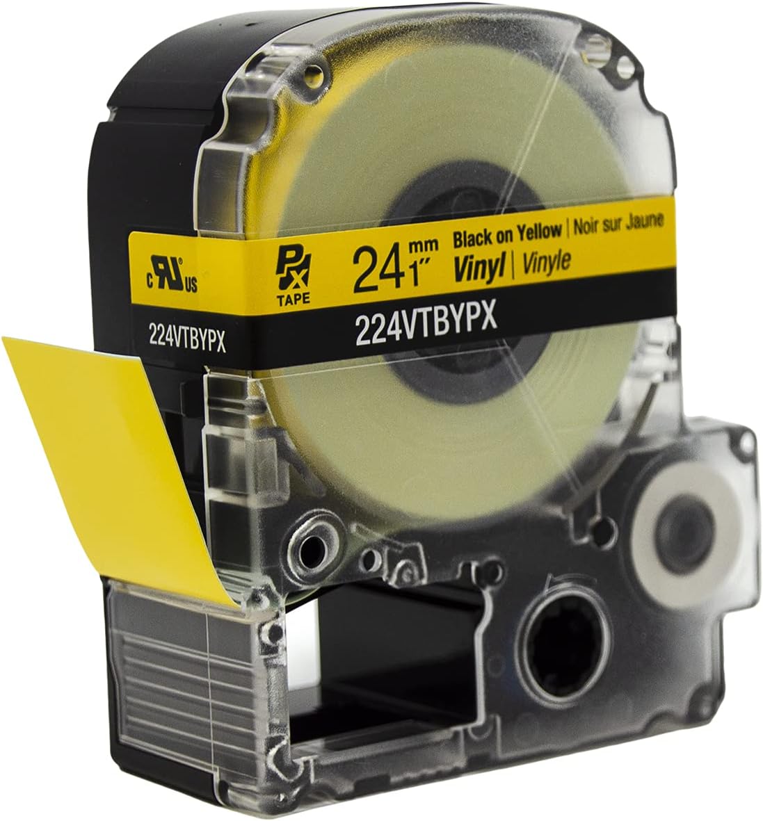 LABELWORKS 224VTBYPX Tape Cartridge - Black on Yellow Flexible and Durable Vinyl Industrial Label Maker Tape - 1" (24MM) Wide, 22.9 ft - Image 5