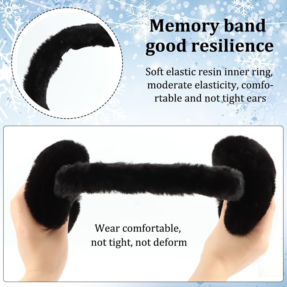Winter Ear Muffs Women, Faux Fur Winter Girls Fuzzy Earmuffs, Foldable Fluffy Ear Covers, Outdoor Warm Ear Covers - Image 4