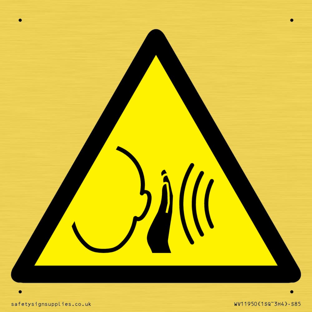 W038 Warning: Sudden loud noise Sign - 85x85mm - S85
