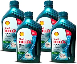 Kit Troca 4 L Oleo Motor Sae 10w40 Shell Helix Hx7 Api Sp Semi-Sintetico