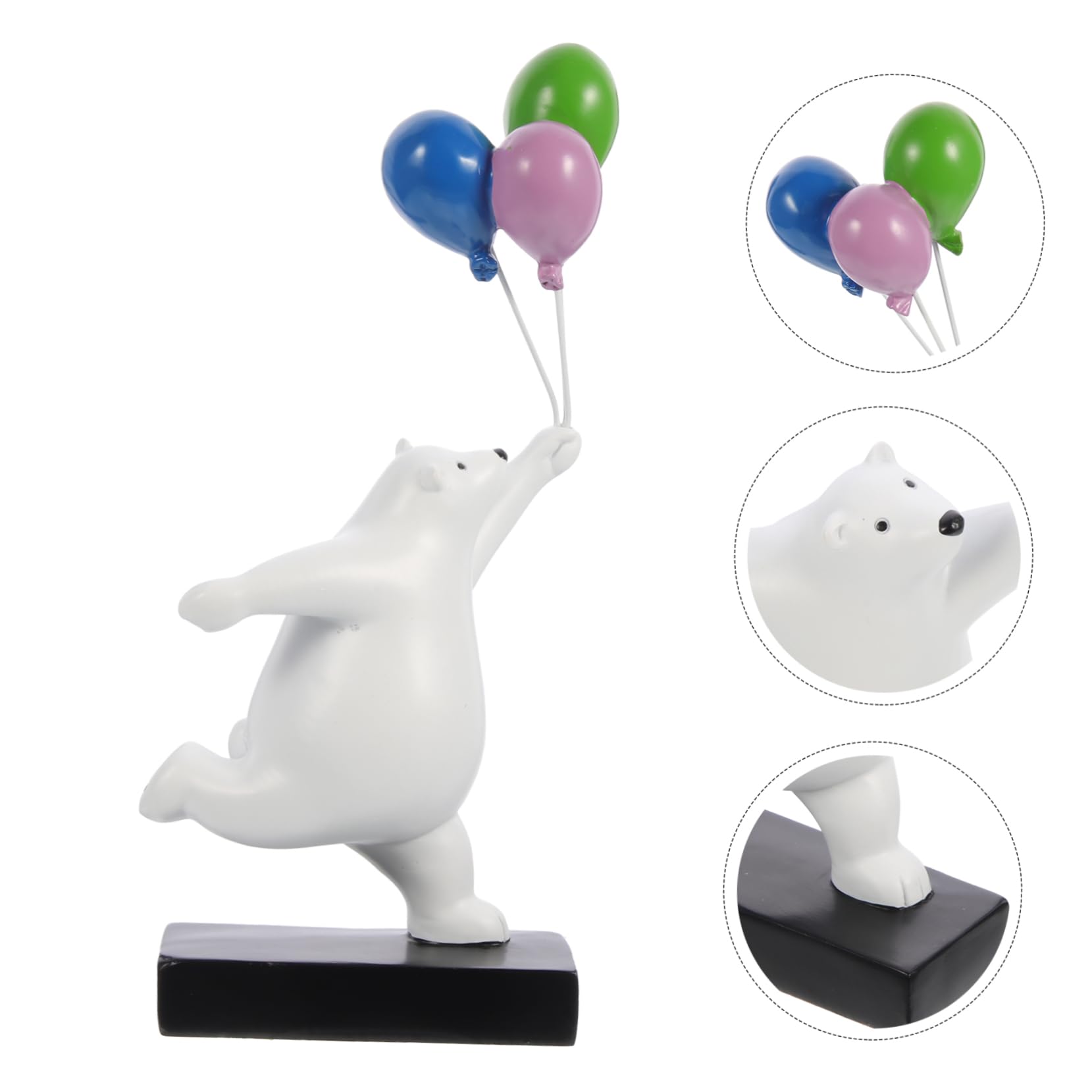 IMIKEYA Figura de Oso Globo de Resina, Adorno Decorativo 1 Pieza