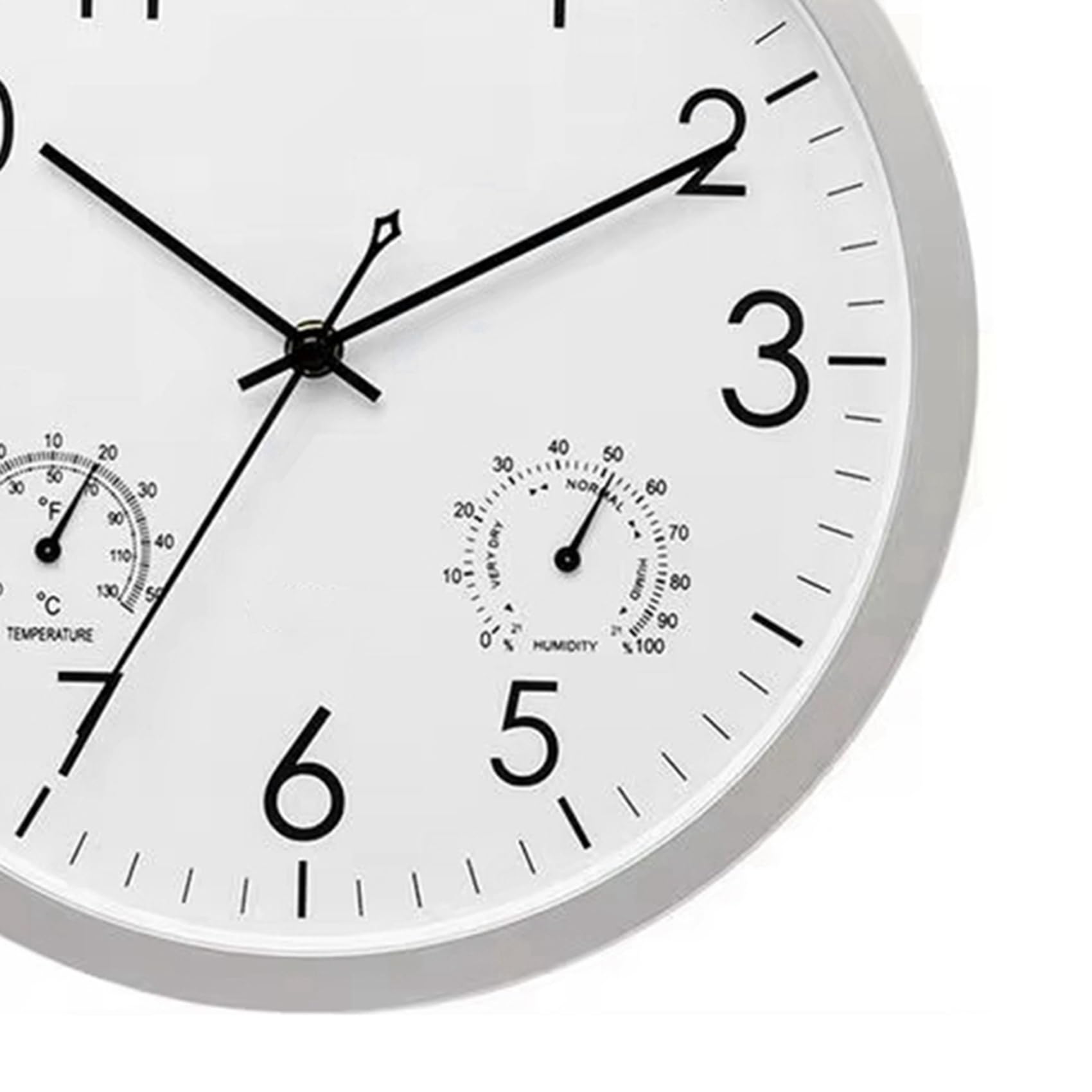 2X Orologio Rotondo da Esterno con Termometro e Igrometro, Grande Orologio da Parete, Elegante Orologio retrò Silenzioso