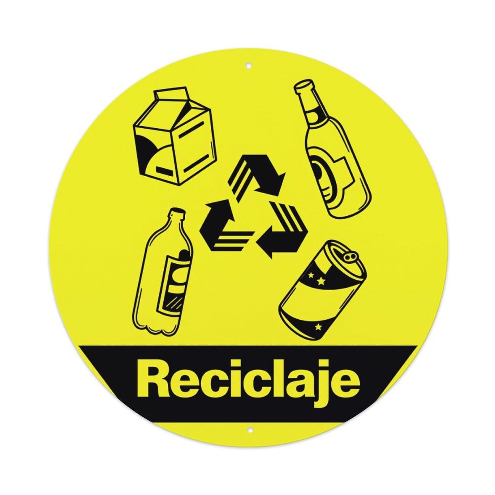 Recycling Symbol Bottle Can Box Metal Tin Sign Vintage Garden Bedroom Cafe Bar Man Cave Home Wall Decor Metal Poster 8x8 inches
