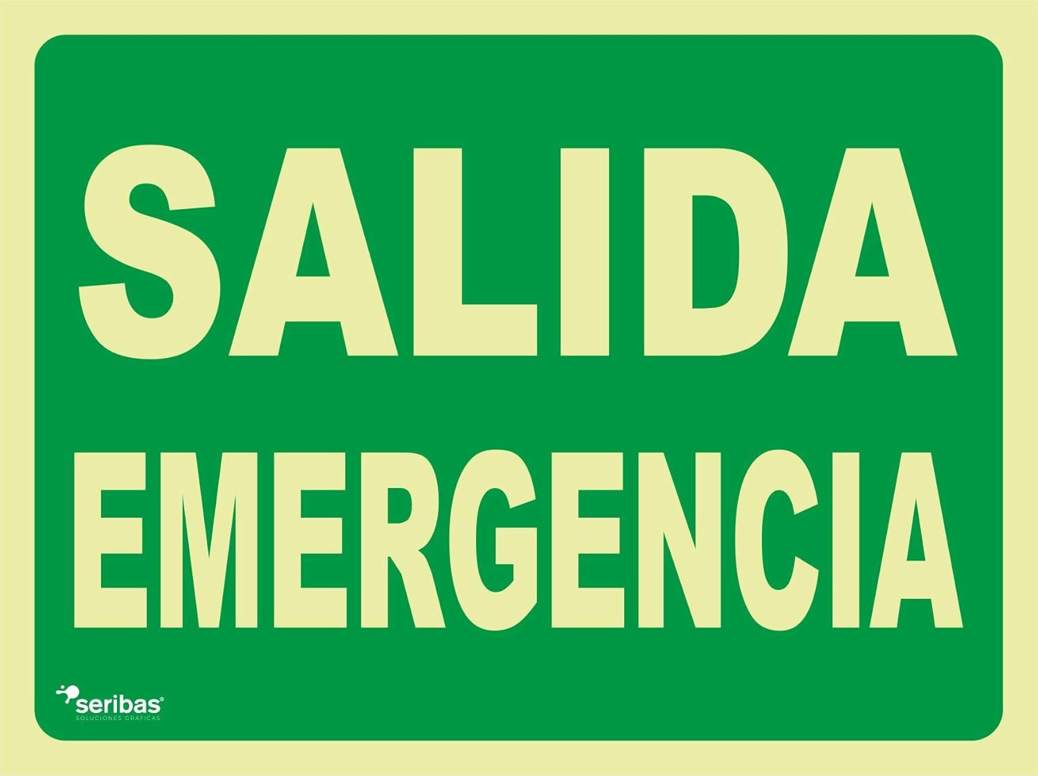Seribas Señal Evacuación Salida Emergencia, Cartel de PVC 0,7 mm 24 x 30 cm Tinta y Material Resistente Interiores y Exteriores