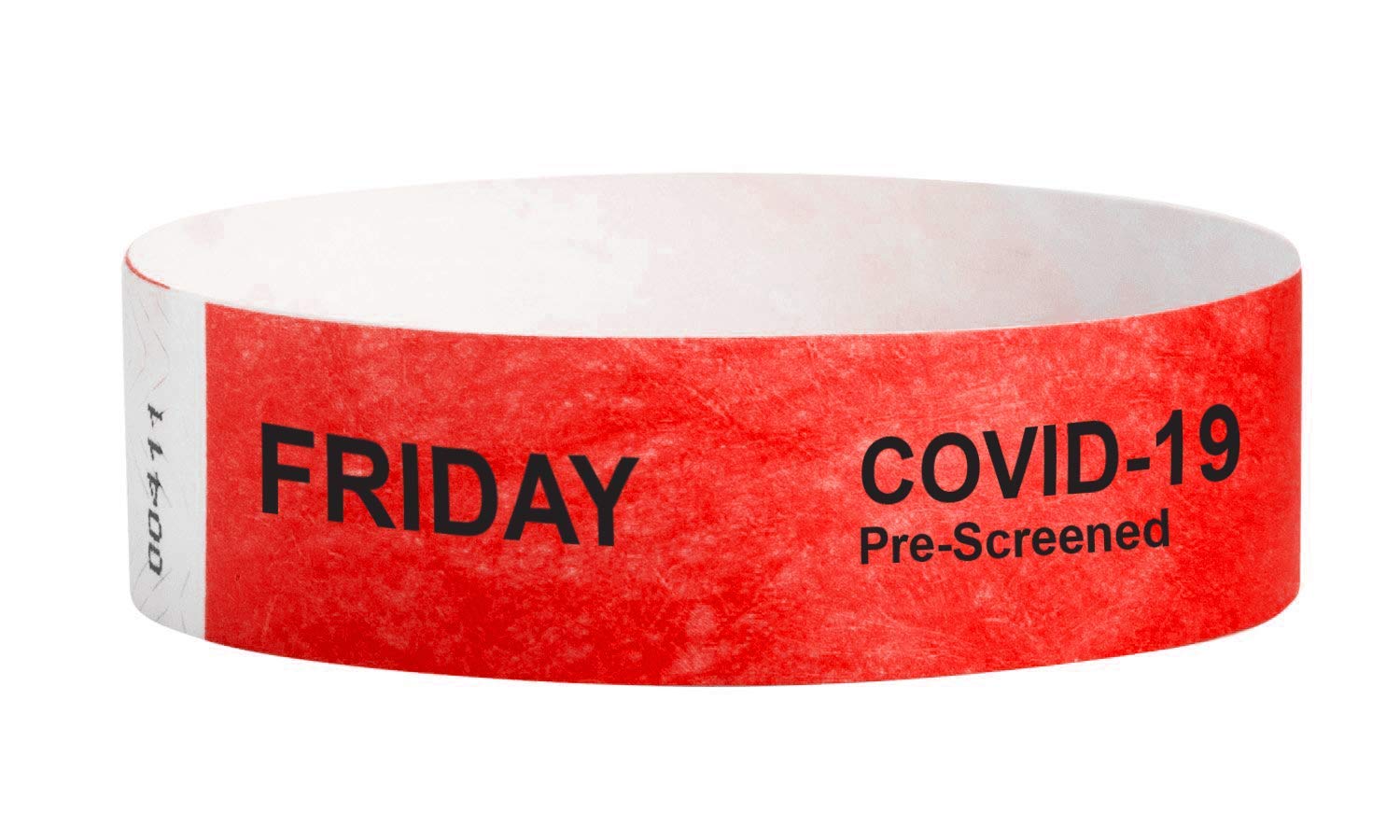 WristCo Tyvek Neon Red Hospital Healthcare Screening Friday 3/4" Wristbands - 1000 Pack Paper Wristbands