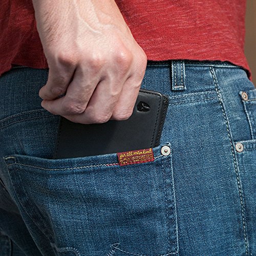 2 ID Window RFID Wallet for Men, Bifold Top Flip, Extra Capacity Travel Wallet (Charcoal Black - Distressed Leather, Medium)