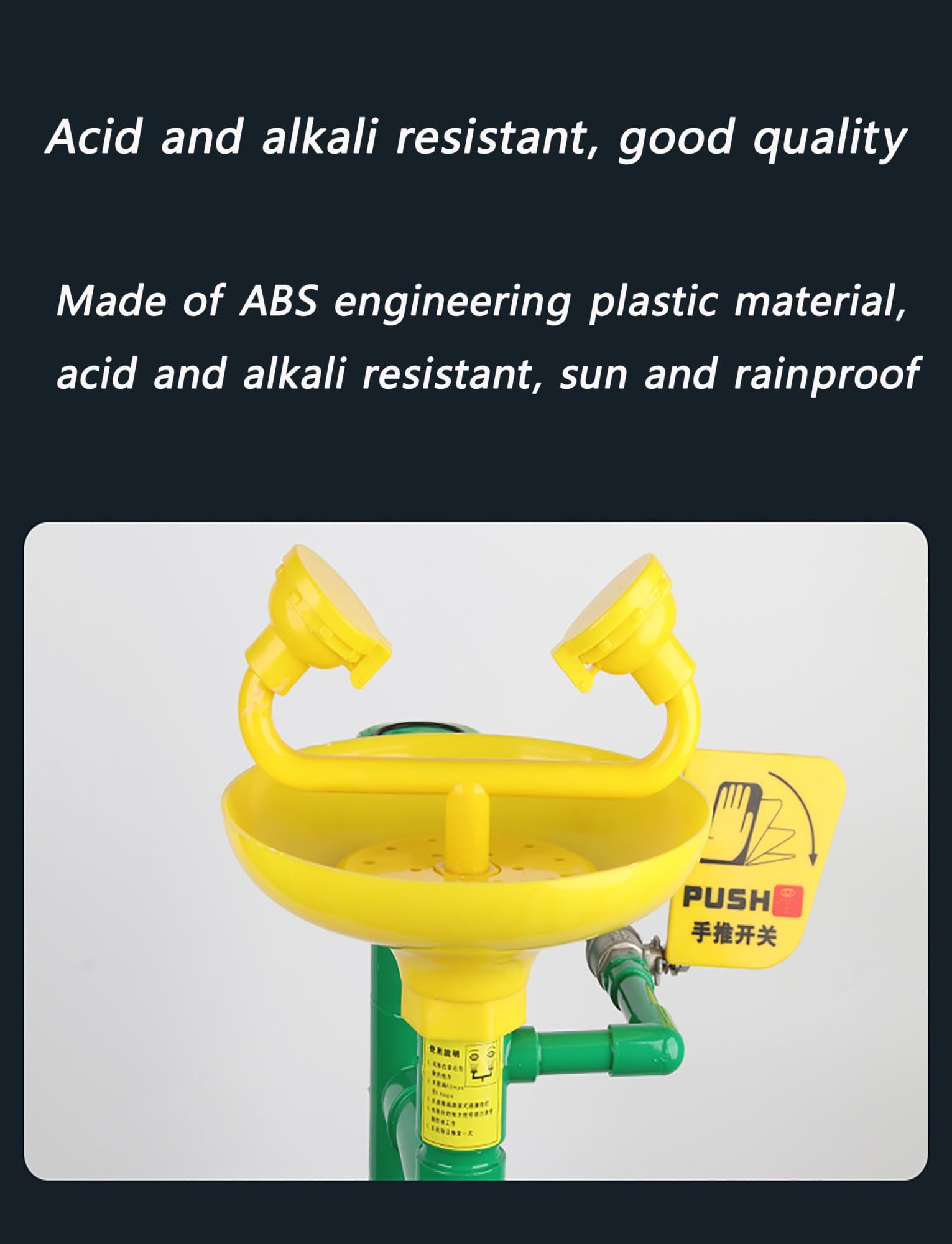 Kit de ABS for estación lavaojos de emergencia de pared, fácil de instalar, con doble boca y caudal de agua de 16 l/min for fábricas, escuelas y laboratorios.(Wall-mounted)