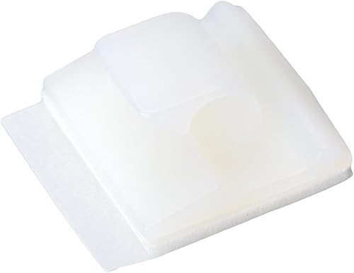 Panduit ACC38-A-C Clip de cable con parte trasera adhesiva, nailon 6.6, tipo adhesivo de goma, natural, 0.38 pulgadas de diámetro máximo, 0.38