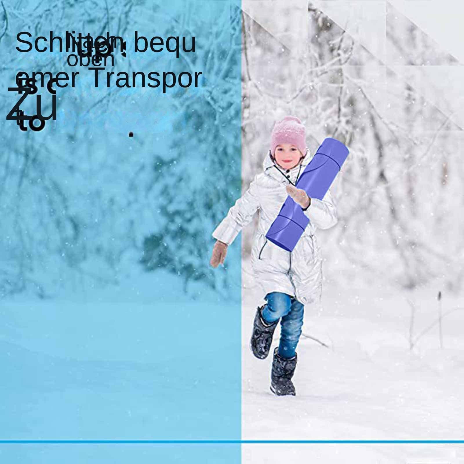 Sneeuw tapijt slee oprolbaar vliegend tapijt slee lichtgewicht sneeuw slee draagbare sneeuw rollende schuifregelaar voor kinderen volwassenen, 53 x 18 inch (blauw