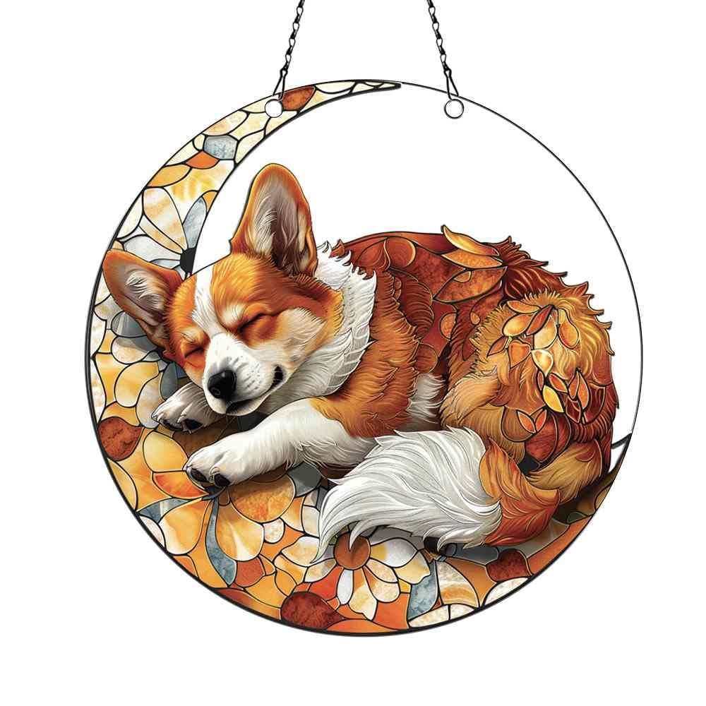 Corgi Ornaments Acrylic Window Hanging, Corgi Gifts for Women Men Corgi Lovers, Corgi Decor, Corgi Decorations for Home Garden Kitchen Christmas,