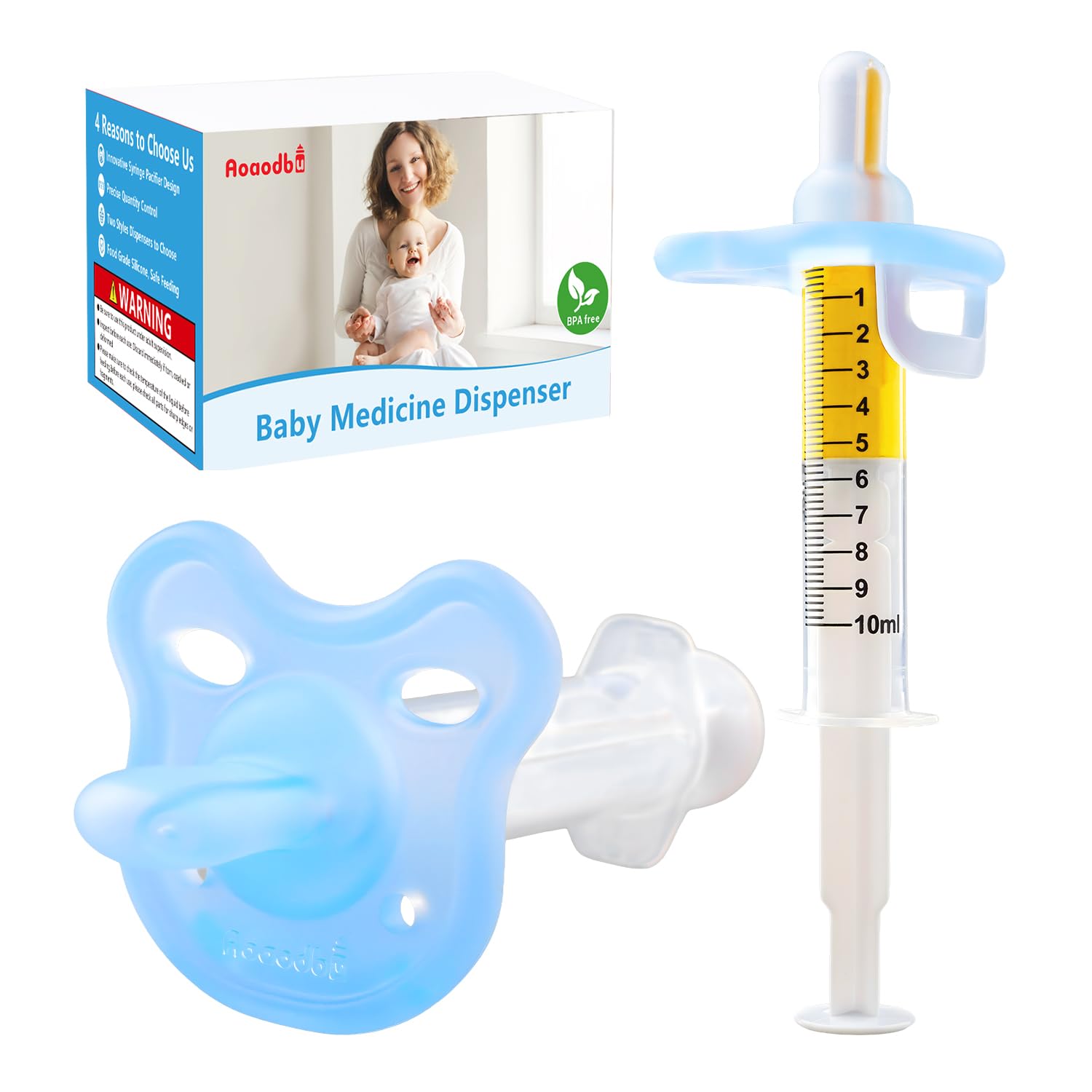 Baby Medizin Dispenser, Medizin Spritze, 0 Monate und höher Baby Schnuller, 100% Silikon Schnuller, BPA-frei