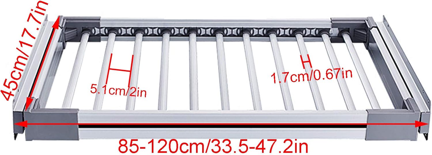 Pull Out Pants Hangers Trousers Rack,Closet Pants Hanger Bar,for Clothes Towel Scarf Trousers Tie,Organizers for Space Saving and Storage (85-120cm,Silver)