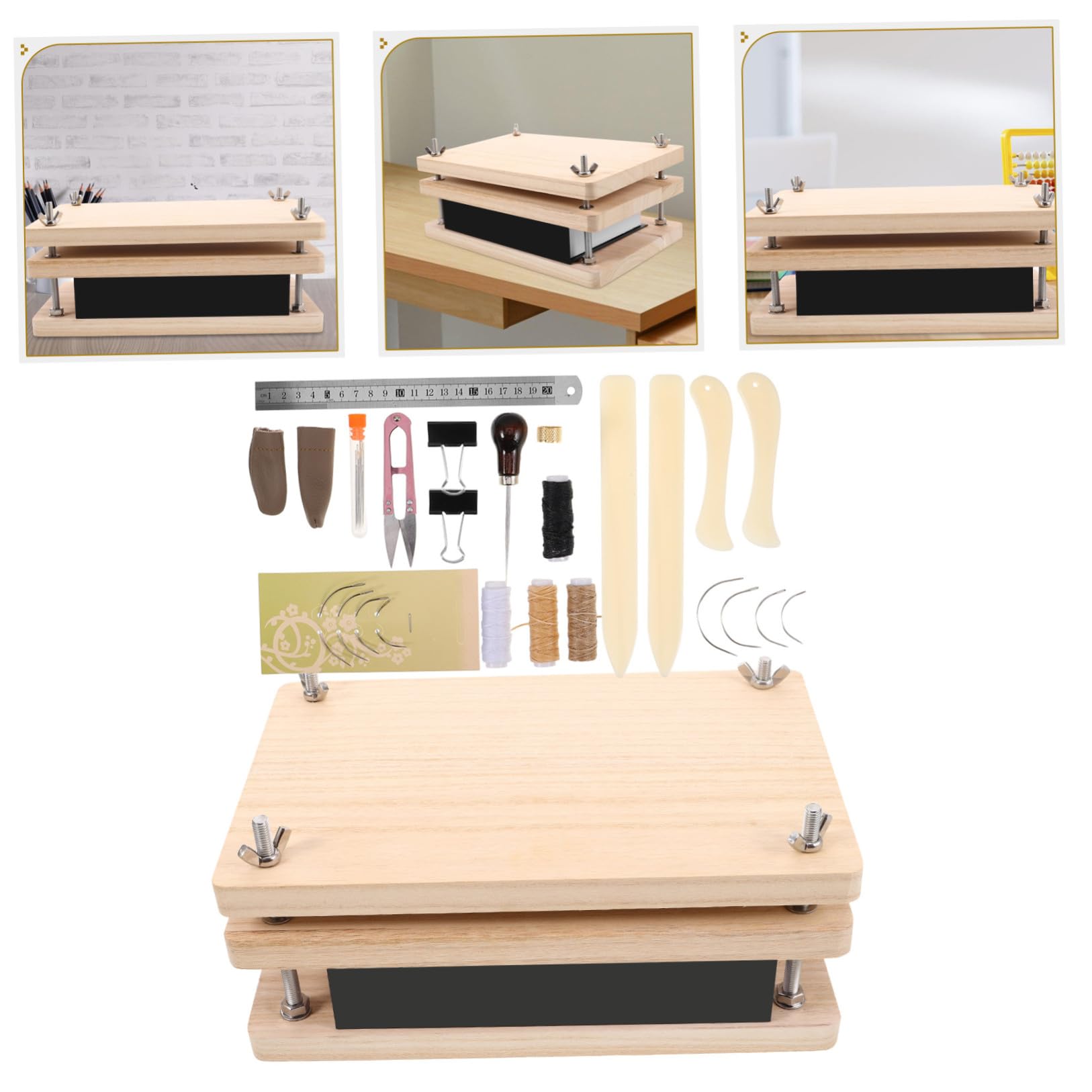 Kit de Encuadernación de Madera para Bricolaje, Prensa Portátil