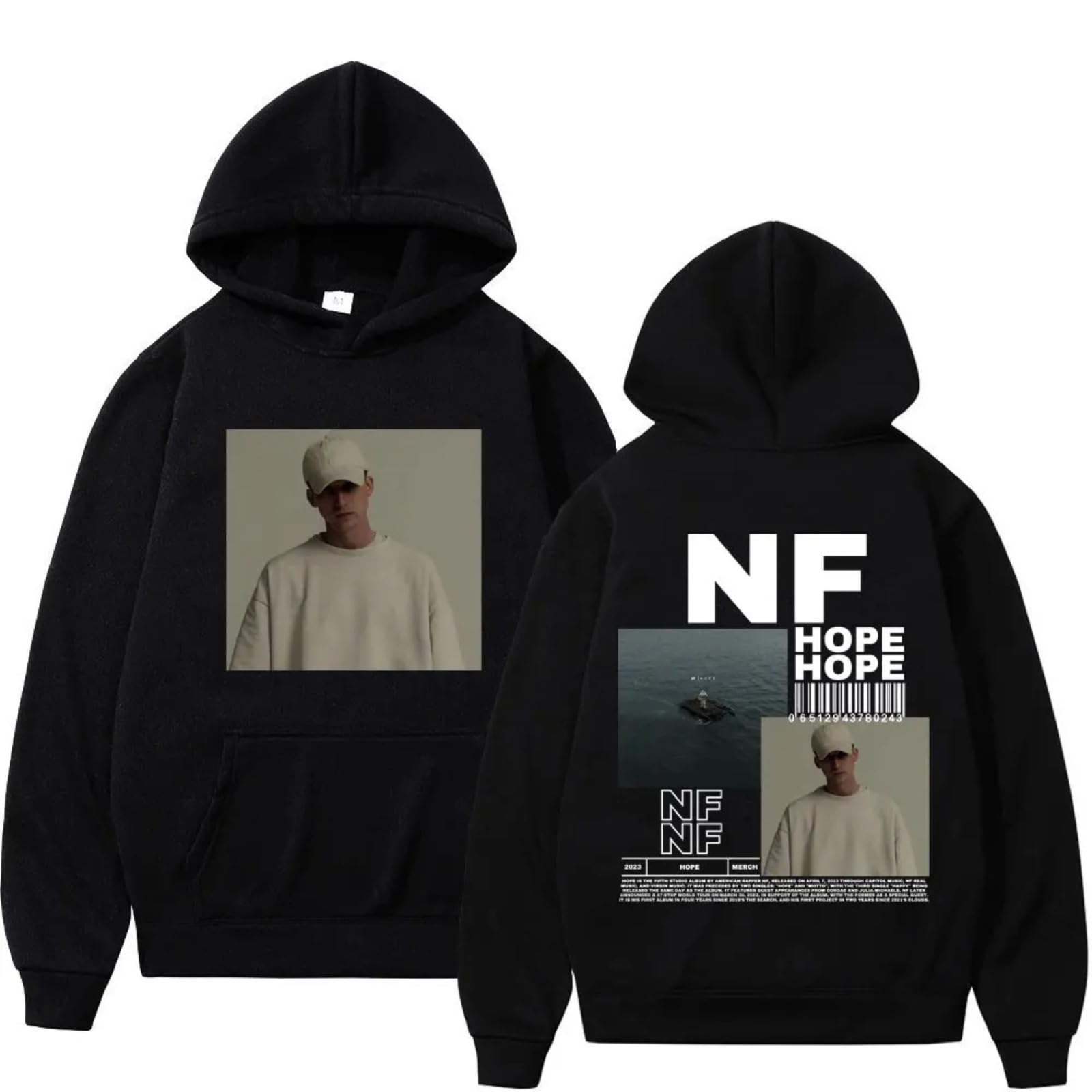 CUTTE NF Hope Hoodie for Men | Rapper Graphic Sweatshirt | Long Sleeve Pullover | Hip Hop Music Fan Merch (1,XL)