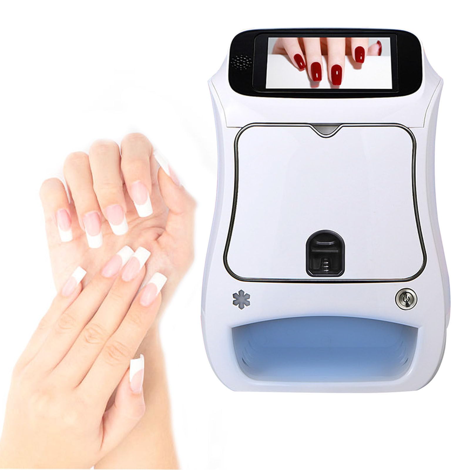 3D Automatic Smart Nail Printer, Portable Digital Mobile Nail Art Printer with Touch Screen Display, Nail Painter for Kid/Nail Studio/Nail Lovers, WiFi/DIY Nail Art Printer