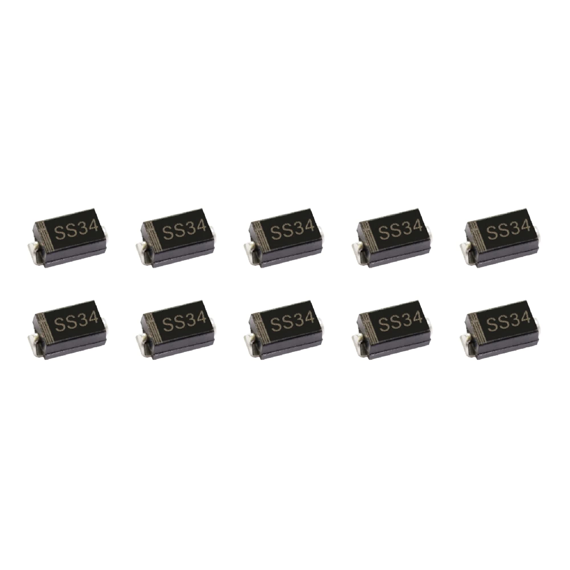 Schottky Dioden SS34 – 10 Stück SMD, 40V 3A, Vf 0,35V, Für Niederspannung Schottky Diode SS34
