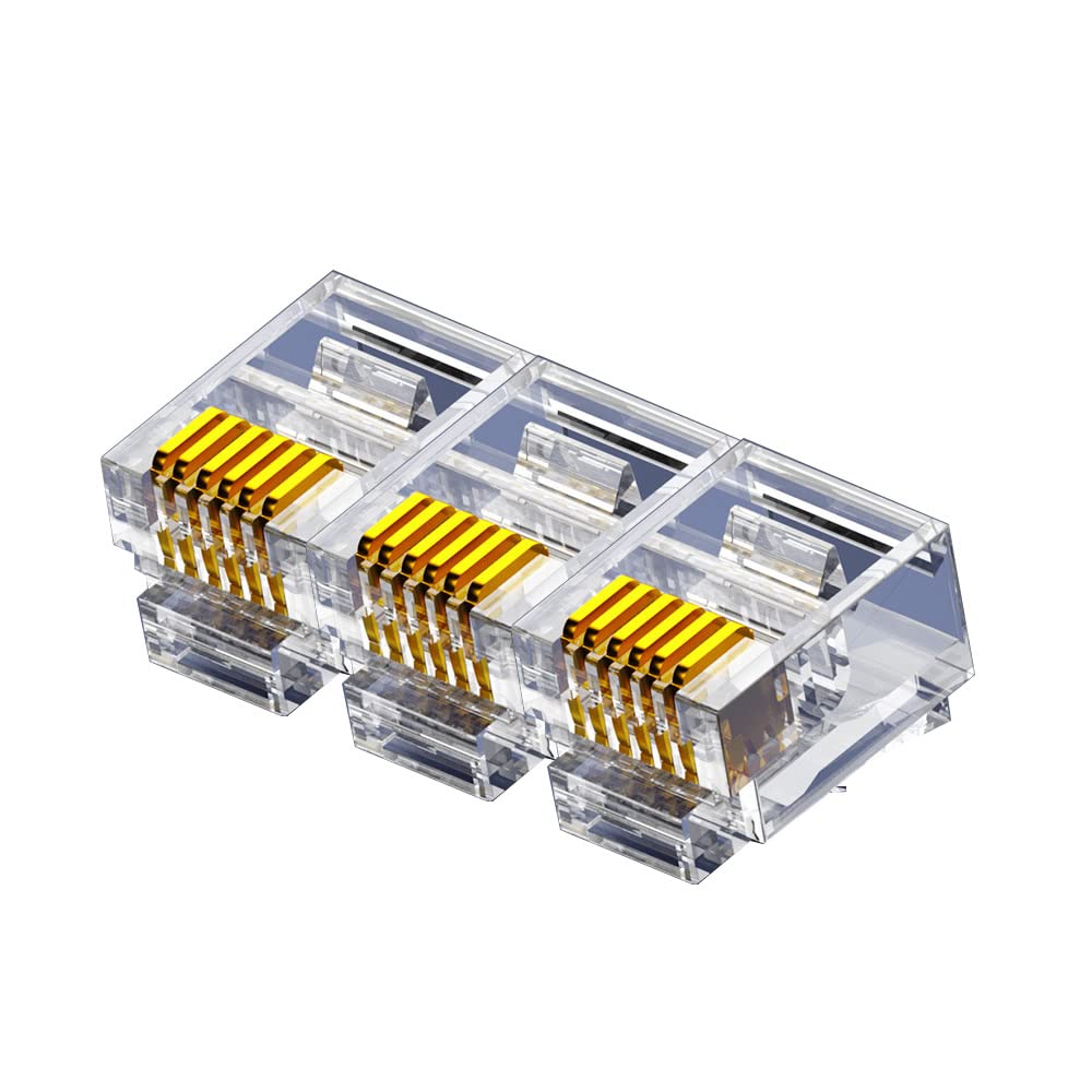 Photo 1 of VIVOCH 100 Pcs RJ11 RJ12 6P6C Telephone Connectors, RJ11 RJ12 6P6C Telephone Modular Plugs