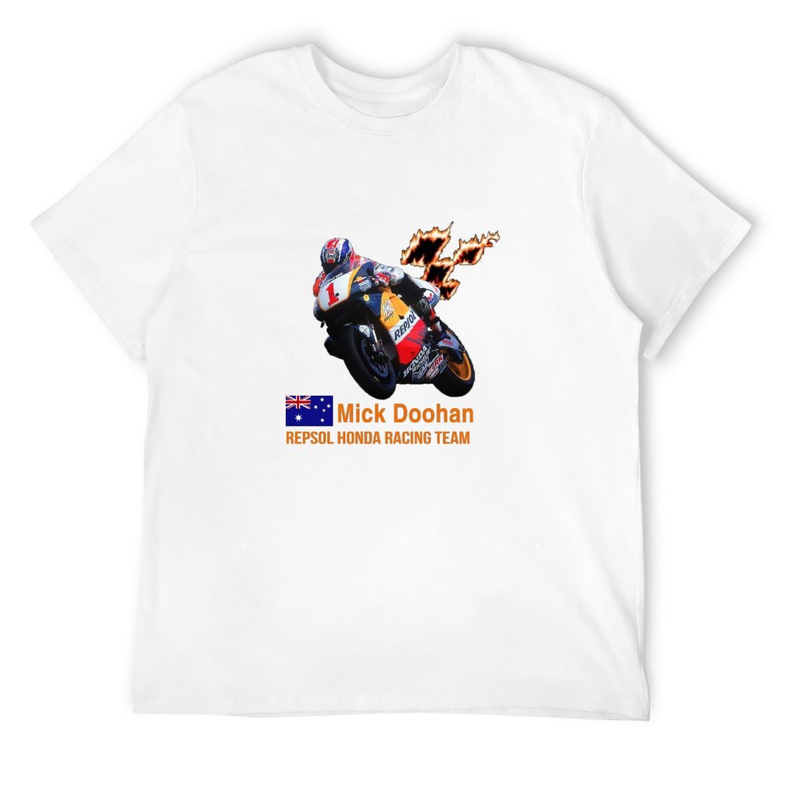 Making Men's White New Mick Doohan Moto Gp Legendary Rider T Shirt L