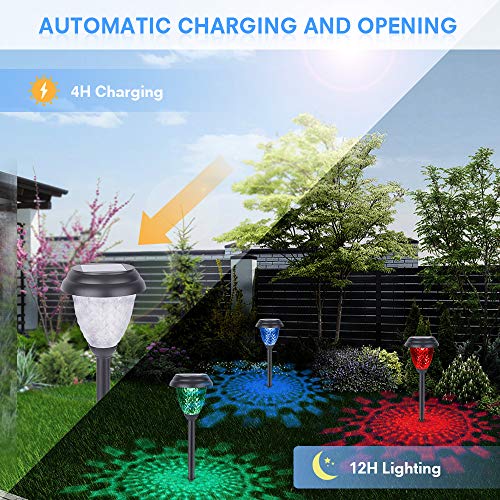 Ciyoyo Solar Pathway Lights Outdoor 8 Pack Warm White & Color Changing Waterproof Landscape Path Lights Solar Powered Decorative Garden Yard Lights For Path Lawn Walkway Patio Driveway, Auto On/Off #TOP6
