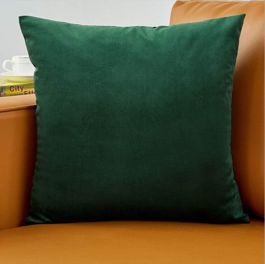 Velvet Solid Colors Pillow Covers Pack of 2, 9 Colors (with Inserts) (Orange)