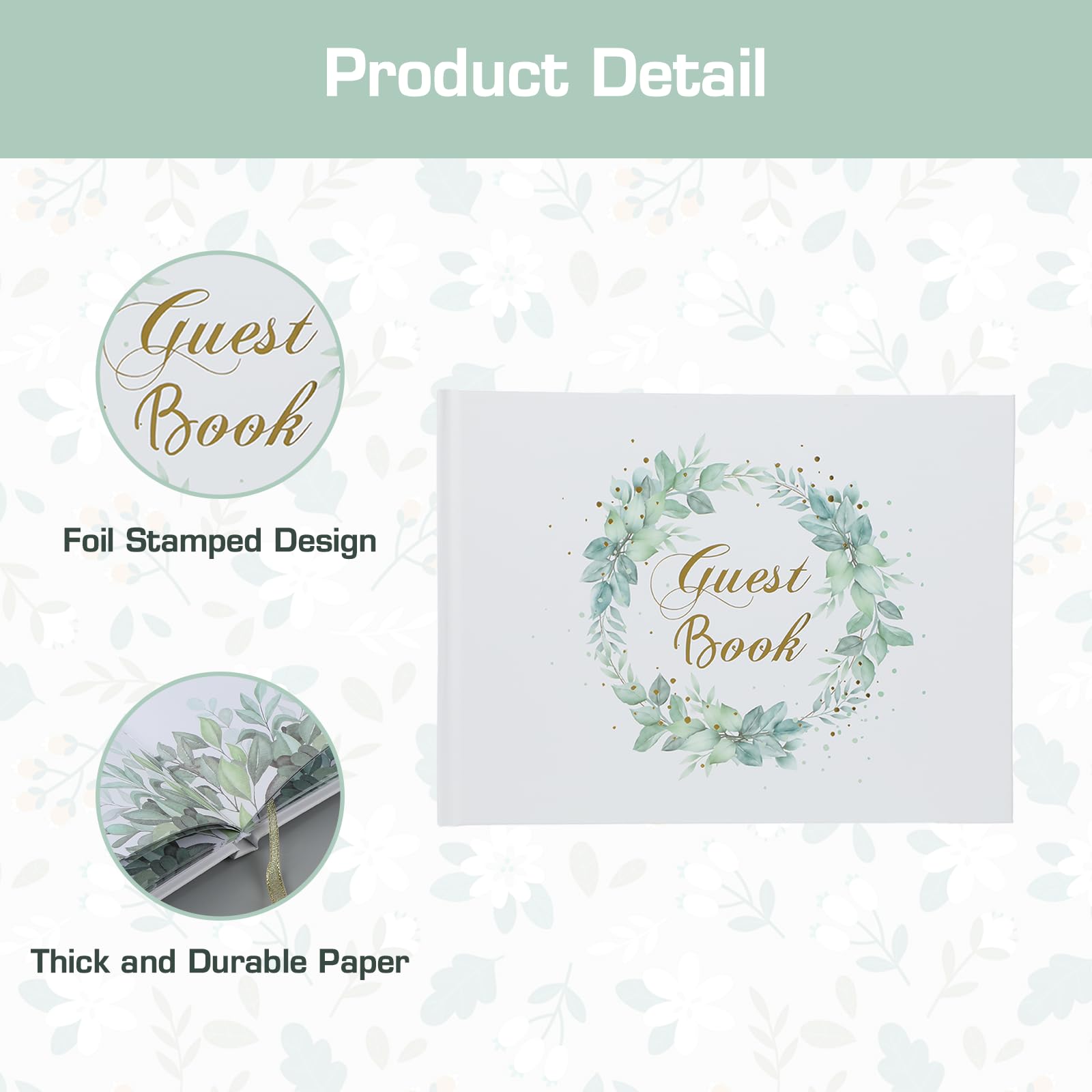 Libro degli Ospiti Matrimonio - Libro Degli Ospiti per Guest Book Matrimonio - 120 pagine 23x17.8 cm carta di alta qualità design semplice copertina rigida perfetto per matrimoni e anniversari