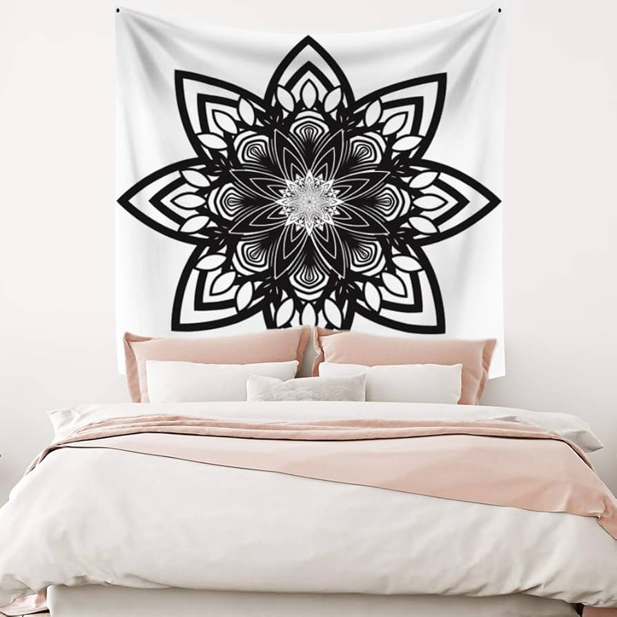 大判タペストリー⭐️マンダラ モノクロ 曼陀羅　シロクロ　白黒　ビッグサイズ 61kJ-jLtZ8L._AC_UF894,