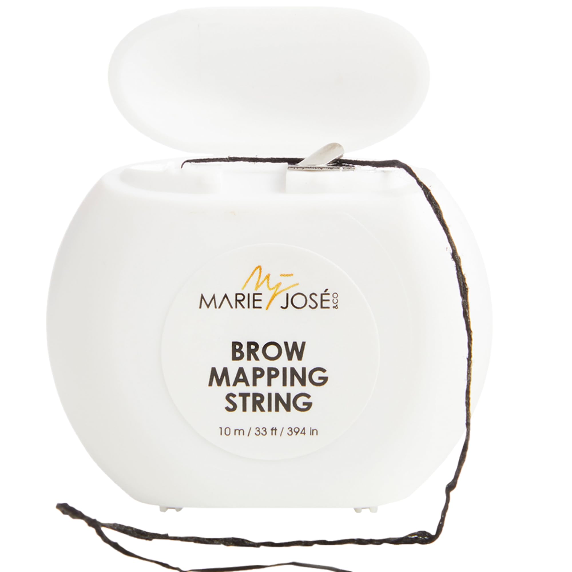 Marie-José Black Brow Mapping String – Pre-Inked Bamboo Thread for Eyebrow Mapping| Professional Precision Tool for Brow Artist & Stylist | (33ft) | Bonus: Free White String!