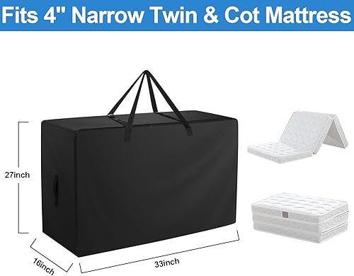 Miniatura 2 de Bolsa de colchón plegable, tela Oxford 600D resistente para colchón de cama de invitados de tres pliegues (se adapta a colchones estrechos de 4