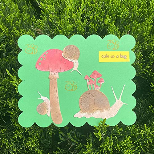 Snails and Mushroom Cutting Dies for Card Making,Cutting Dies Cut Stencils for DIY Scrapbooking Photo Album Decorative Embossing Paper Dies for Card Making Templated+Cute Brooch Pin - Image 2