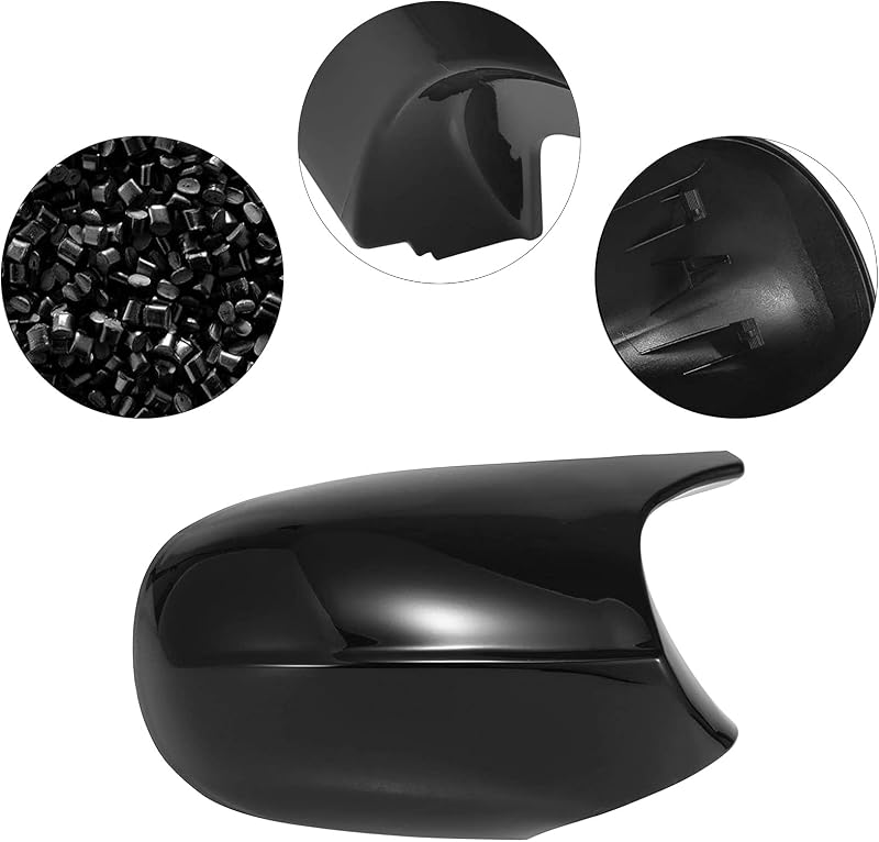 LMYDIDO Fekete Visszapillantó Tükör Borítás BMW E81 E82 E87 E88 E90 E91 E92 E93 2010-2013 LCI Modellekhez - ABS Anyagú Tükörkupak Csere