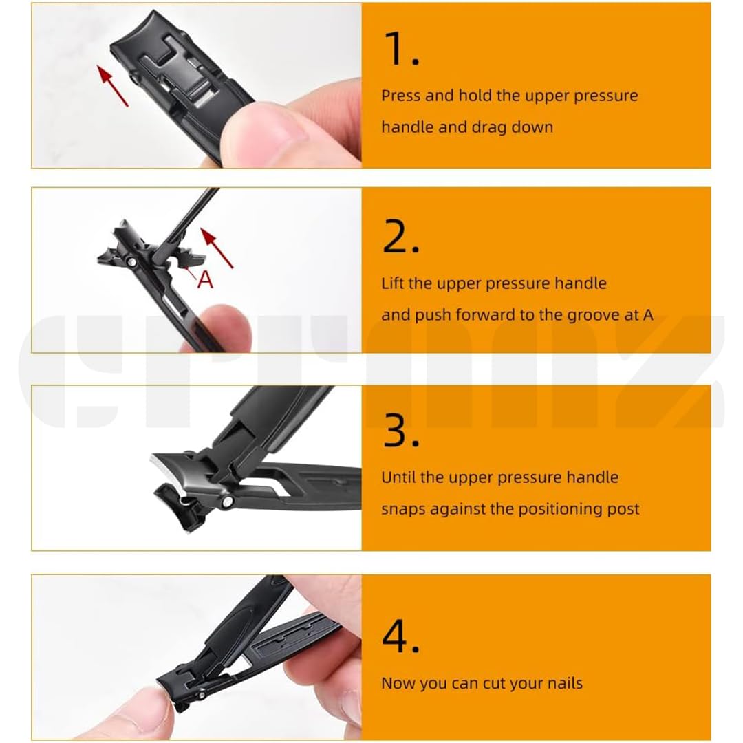 Citaaz Nail Clippers, Nail Clippers for Thick Nails - Ultra-thin Anti-rust Cicada Shape Nail Clippers Adapt to the Shape of Nails without Cutting the Flesh (Black) 2