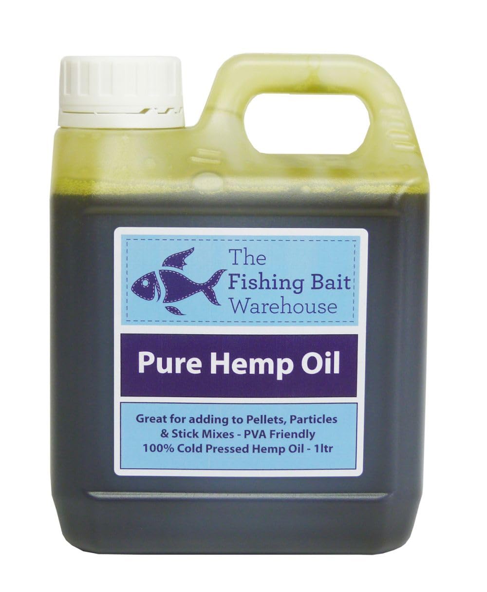 Pure Hemp Oil for Fishing Bait | Cold Pressed Carp Bait Dip | PVA Friendly | 1 Litre