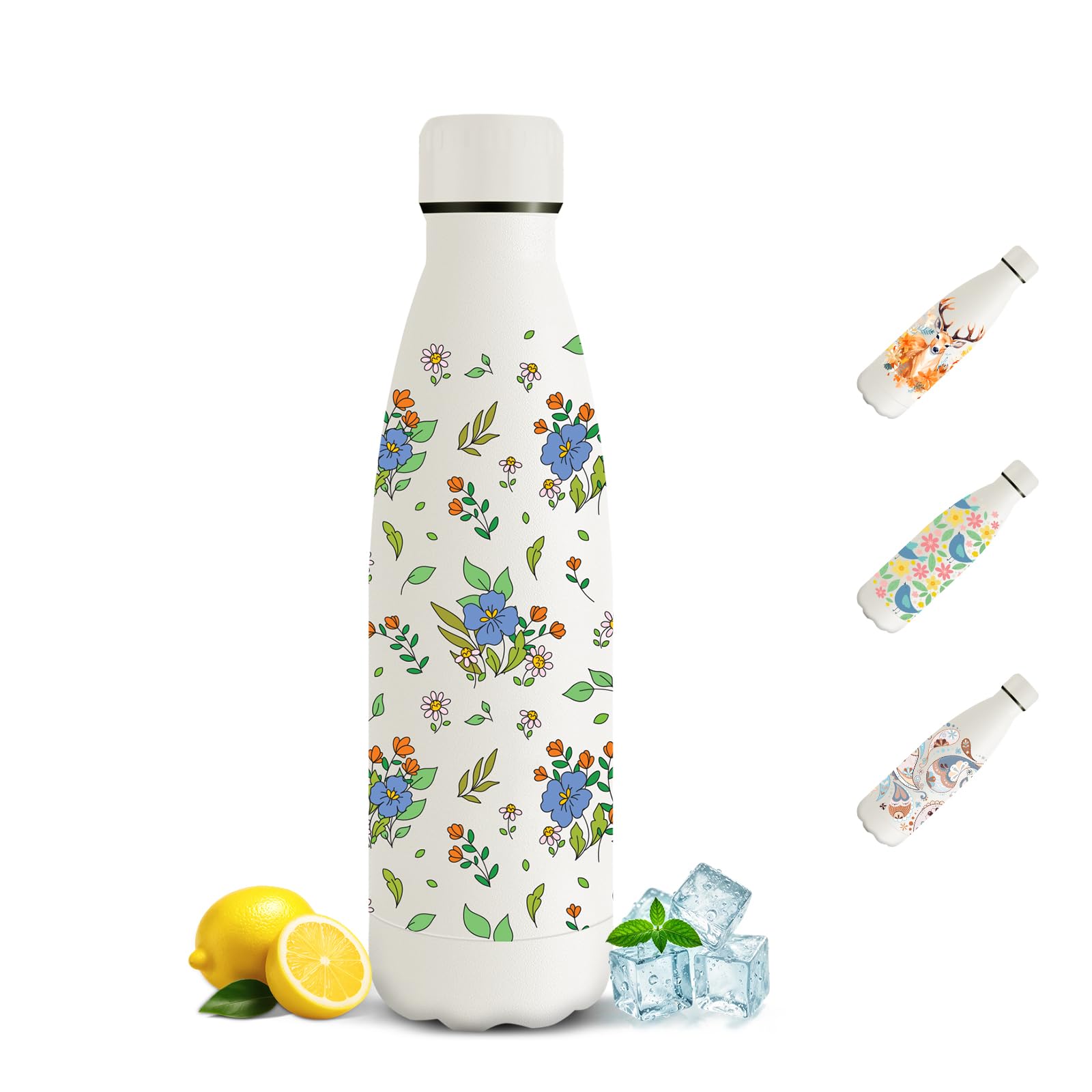 Mulbijeo Drinking Bottle 750 ml, BPA-Free, Stainless Steel, Leak-Proof Insulated Flask, Double-Walled, Thermal Mug with Straw, Reusable, Thermos Flask, Suitable for Carbonated Drinking