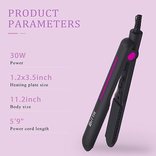 Miniatura 7 de EUTTR Plancha de pelo de cerámica de 1 pulgada, plancha plana alisadora, alisador y rizador 2 en 1, plancha de pelo de iones negativos, plancha de