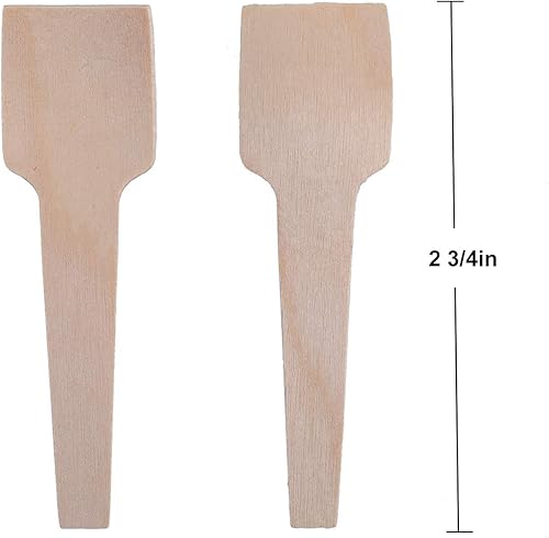 Miniatura 2 de Bekith Paquete de 400 mini cucharas de madera, cuchara desechable de 2-3/4 pulgadas para manualidades, exfoliantes de azúcar orgánico, degustación y