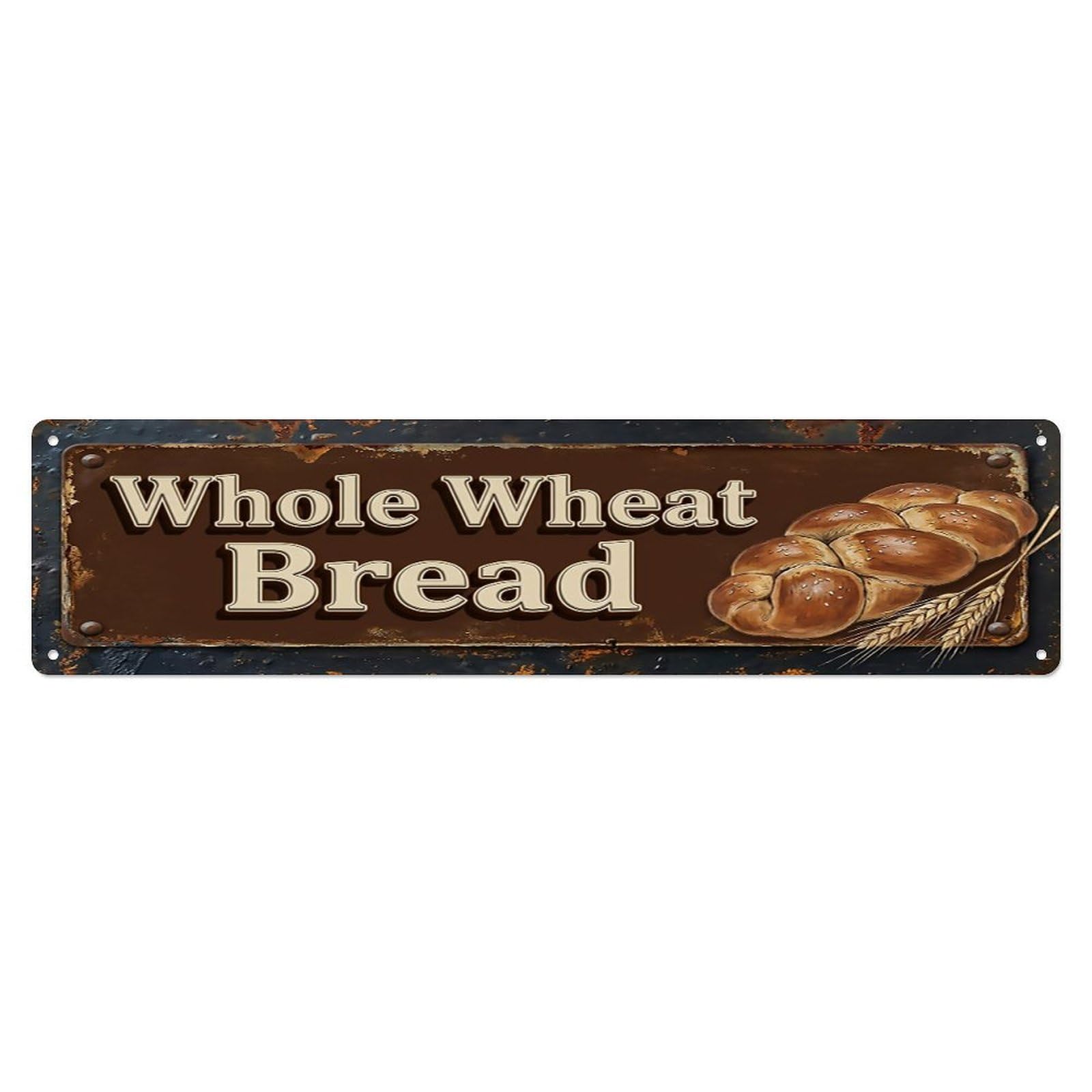 Vintage Whole Wheat Bread Hearty Farmhouse Metal Tin Sign