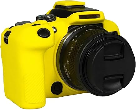 Camera Case for Canon R10 - Protective Silicone DSLR Skin Cover, Detachable Cage, Shockproof, Dustproof Yellow