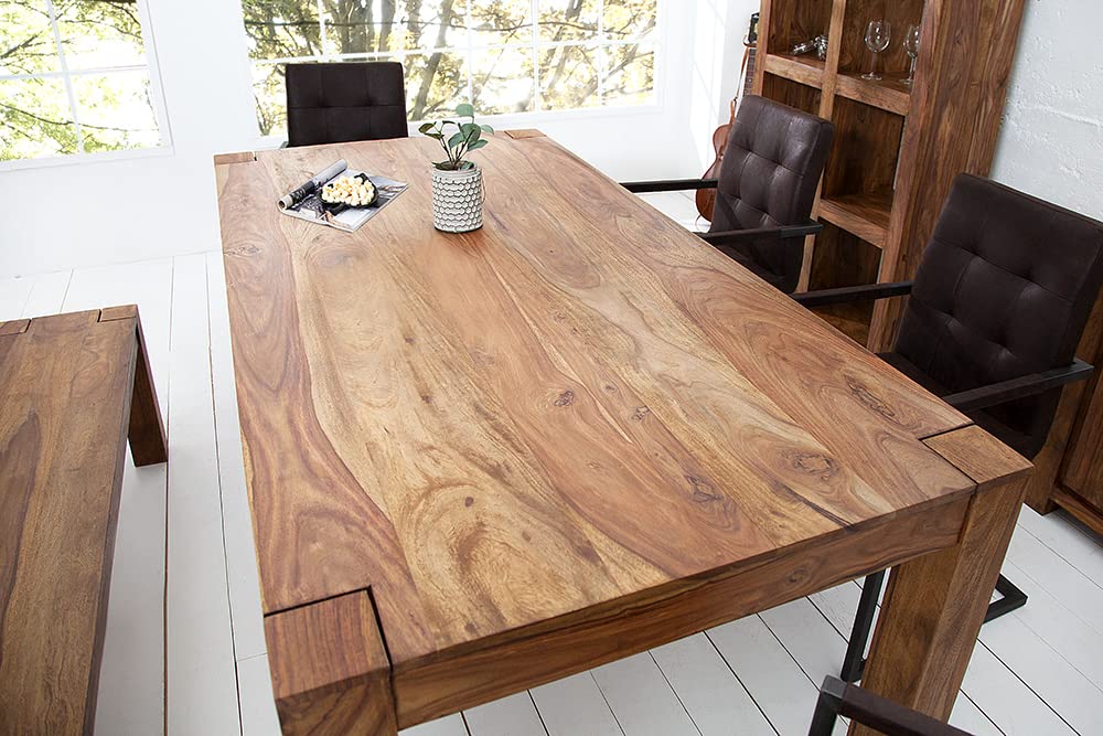 Riess Ambiente massivholz Esstisch MAKASSAR 200cm Natur Sheesham lackierte Holzbeine rechteckig Esszimmertisch Küchentisch Konferenztisch Holztisch Tisch