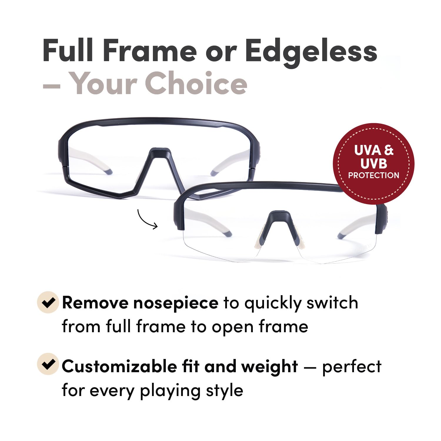 CRBN Pivot Pickleball-Brille für Damen und Herren – Pickleball-Augenschutz