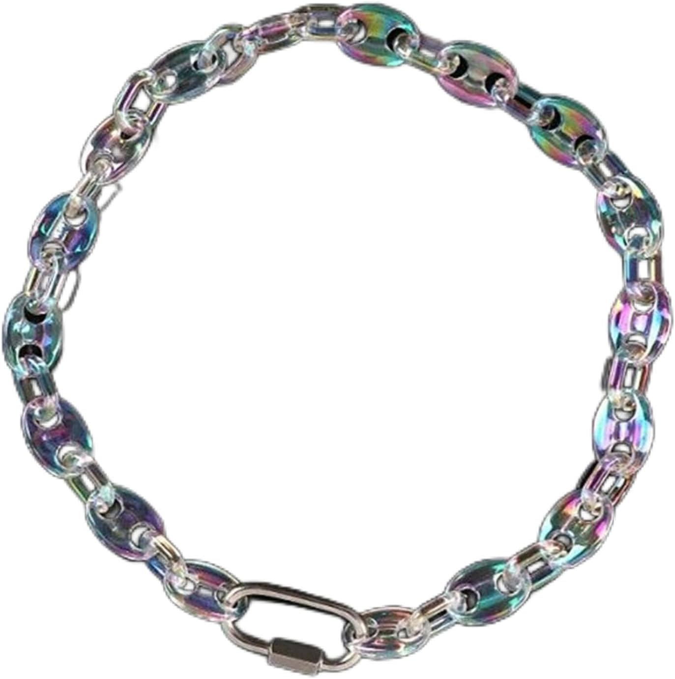 クリアチェーン Amazon | SIXAOAZZ クリアチェーンネック メンズ ロックパンク