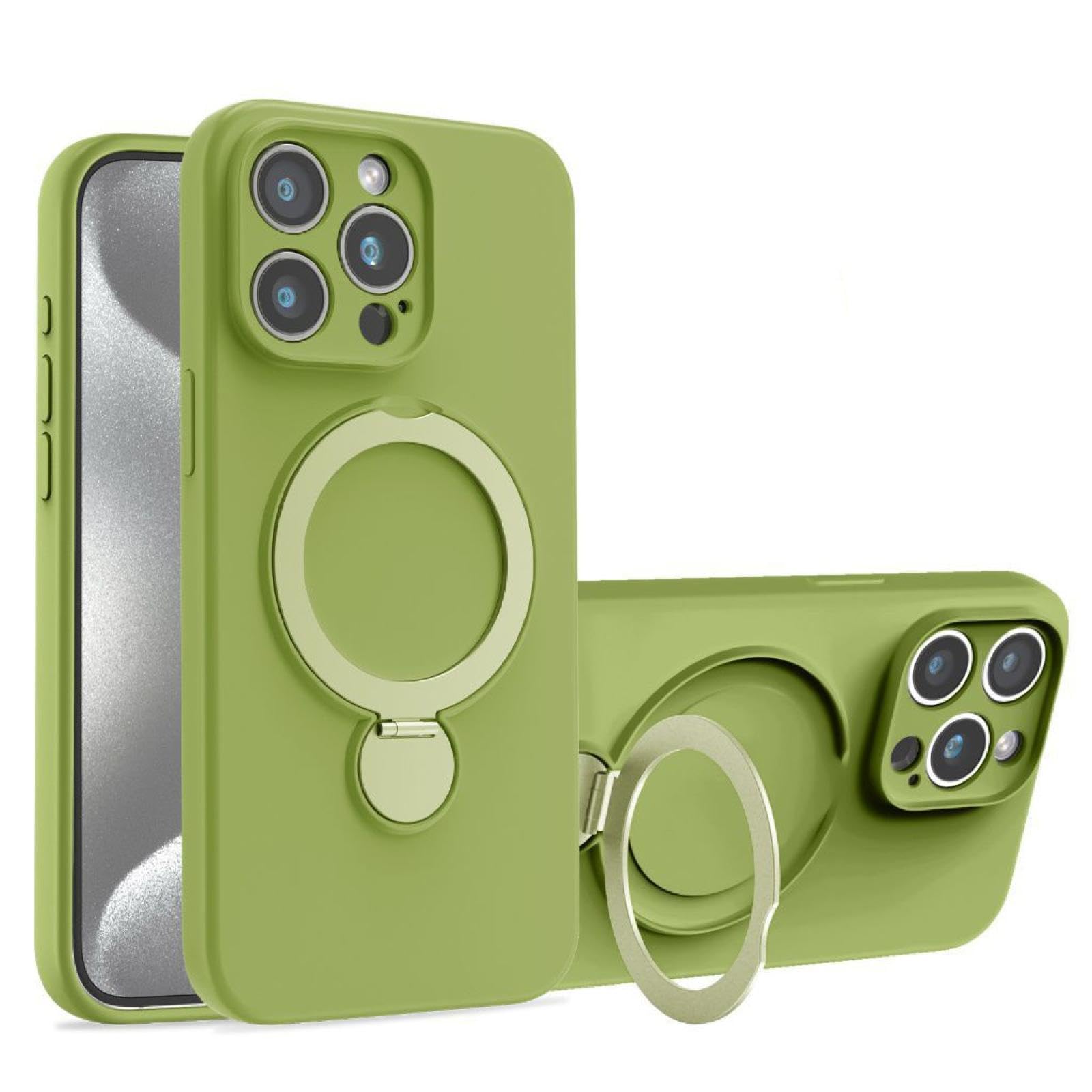 Coque iPhone 14 Pro avec support magnétique invisible et charge sans fil silicone - 8