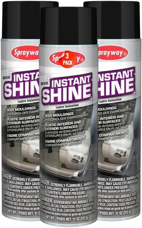 SW936 Aerosol Instant Shine Vinyl Cleaner and Protectant, 11 oz, (3 Pack)