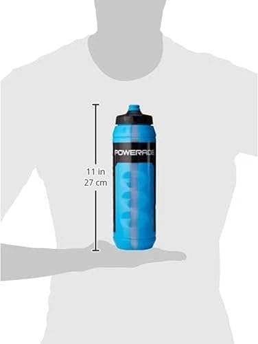 Miniatura 3 de Powerade Botella de agua de 32 onzas Botella deportiva para apretar con boca ancha y tapa resistente a las fugas, reutilizable y sin BPA