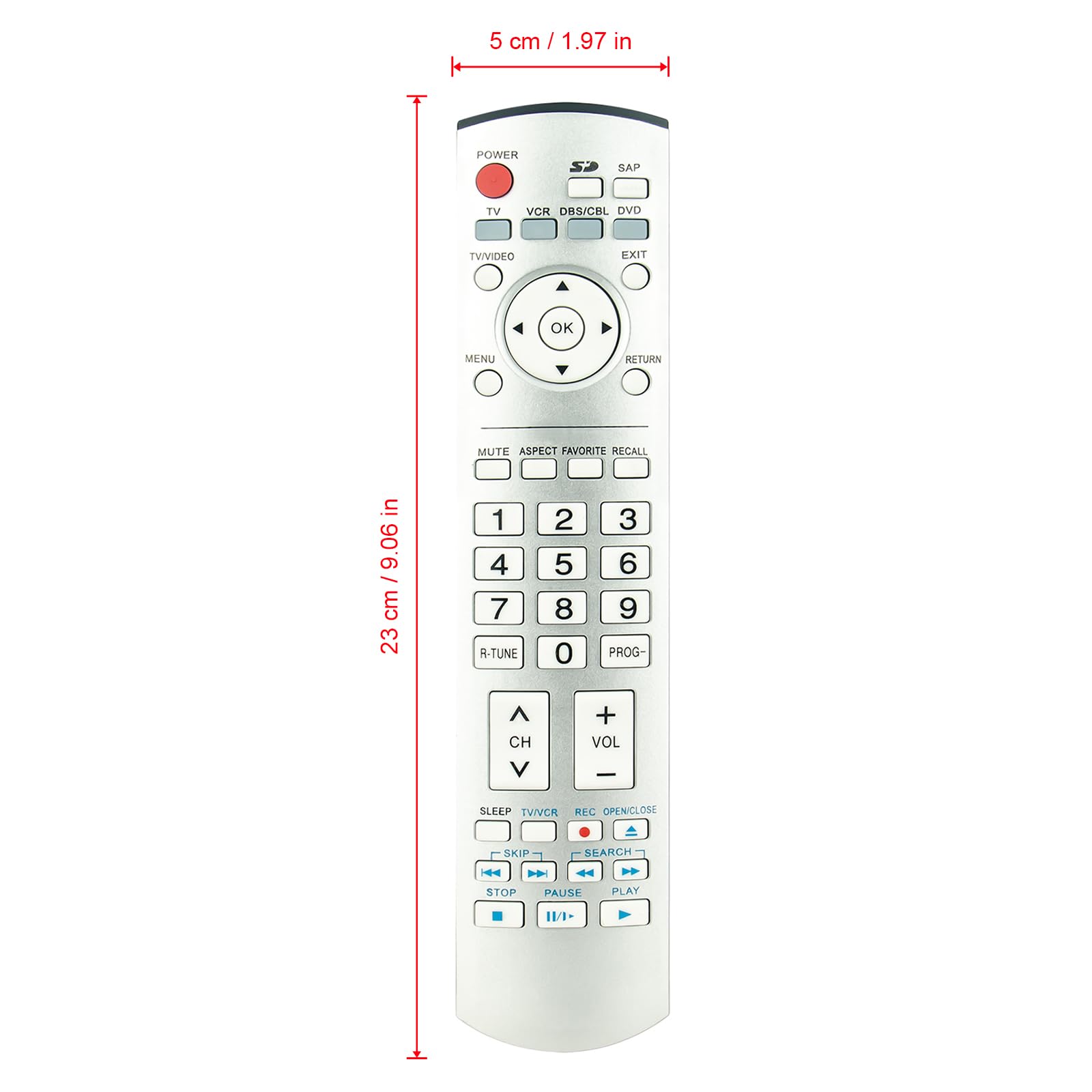 Telecomando Universale A Infrarossi VINABTY RC42128M Sostitutivo Per TV Panasonic - Compatibile Con Serie JXW, HX, GX, CS - Modello TX-43JXW604, TX-55HX580, Ecc.