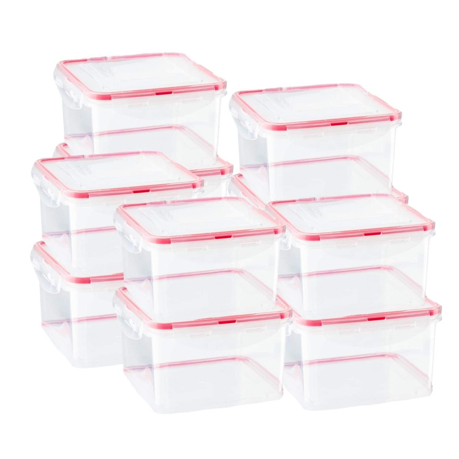 Homeshopa.com 10 Pack Homeshopa Plastic Airtight Food Storage Containers, 700Ml Bpa Free Leakproof Stackable Reusable Lunch Boxes, Meal Prep Container For Kitchen & Pantry, Microwave Freezer Dishwasher Safe