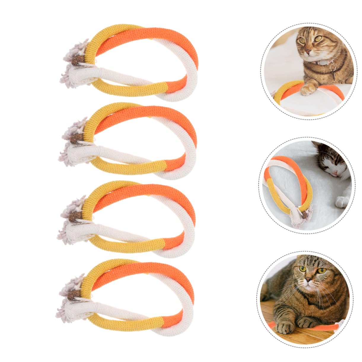 POPETPOP 20 Pièces Corde à mâcher pour Chat Interactive Cat Toy Catnip Jouets pour Chats grincements de Dents de Chat Jouets Mordre Jouet pour Animaux de Compagnie Menthe