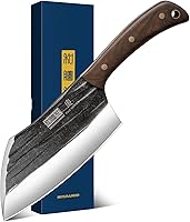 Vista 1 de HOSHANHO - Cuchillo de carnicero de 6 pulgadas forjado a mano, cuchillo para carne y vegetales, cuchillo de carnicero de tajo completo para corte