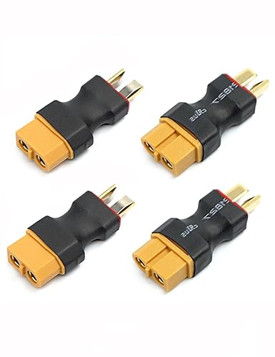 Readytosky XT60 hembra a macho adaptador de conector de enchufe en T sin cables, conectores de batería RC LiPo para conector macho Deans a XT60